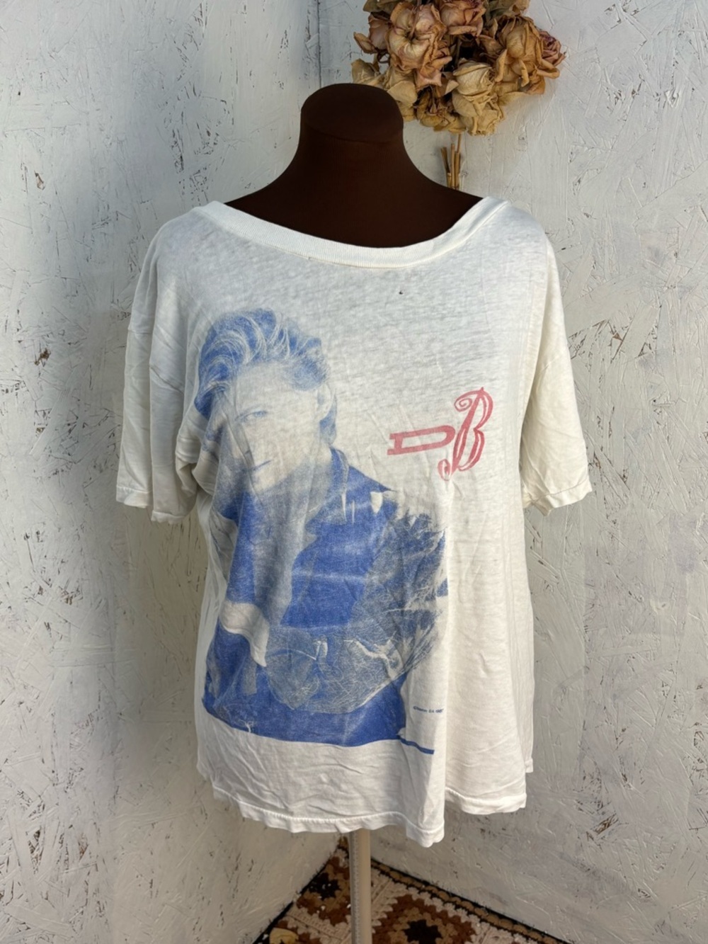 1987 David Bowie Glass Spider Tour Graphic Tee Shirt Large